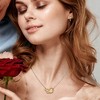 EVERLY JEWELRY | Silver Double Heart Charm Necklace and Drop Earrings set -17.5 in-Multiple Metal Color Option - 4 of 4