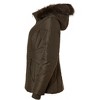Sportoli Womens Winter Coat Faux Fur Trim Hooded Down Alternative Puffer Jacket - 3 of 4