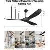 Aoibox 60" Solid Wood Ceiling Fan with Remote, Quiet DC Motor, 3 Blades, No Light, for Indoor/Outdoor Use, Patio, Living Room, Bedroom - 4 of 4