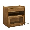 NicBex Mid-Century Nightstand with Charging Station,Outlet Hole and 2 Drawers,End Table with Open Shelf and Glass Drawer for Bedroom - 4 of 4