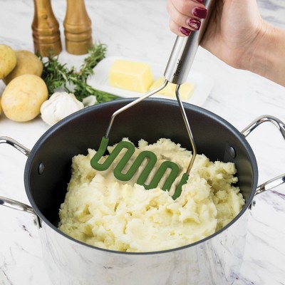 Pesto Green Stainless Steel Silicone Cooking Utensil Set, 6 Pieces