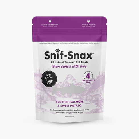Snif-Snax Skin and Coat All Natural Salmon & Sweet Potato Cat Treats - 3oz - image 1 of 3