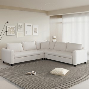 Whisen Modern Modular Sectional Sofa with Pillows, Minimalist Style Chenille Couch Set - 1 of 4