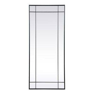 Elegant Lighting French Panel Full Length Mirror 30x70 Inch In Black - 1 of 4