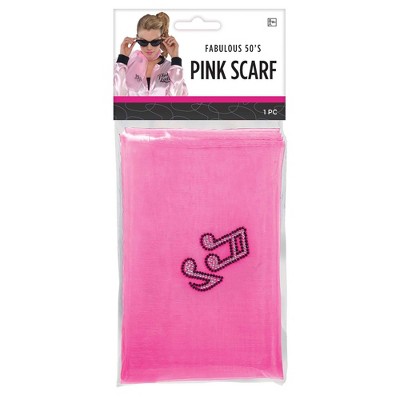 Adult 50S Pink Scarf Accessory Halloween Costume