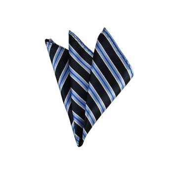 TheDapperTie - Men's Stripes Woven 10 Inch x 10 Inch Pocket Squares Handkerchief