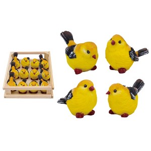 Transpac Mini Resin Goldfinch Birds In Crate S/12 Home Decorations Spring - 1 of 1