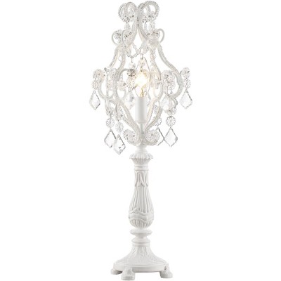 Regency Hill Fay White 19 1/2" High Crystal Candelabra Table Lamp
