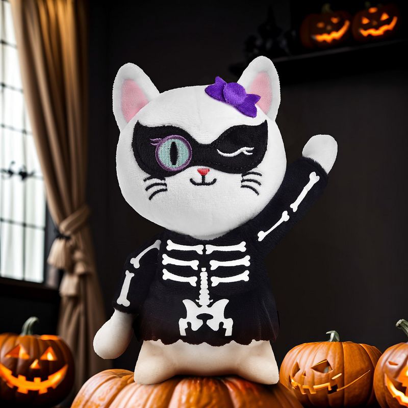 Fun Little Toys Halloween Plush Cat (Skeleton), 5 of 9