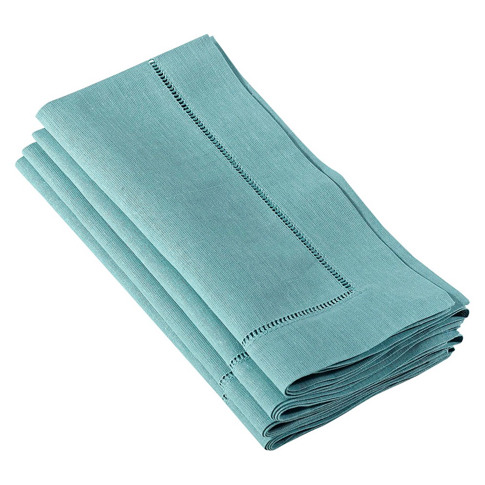 Photos - Tablecloth / Napkin Hemstitched Dinner Napkins Sea Green (Set of 4)