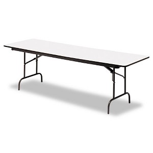 Iceberg OfficeWorks Commercial Wood-Laminate Folding Table, Rectangular, 96" x 30" x 29", Gray/Charcoal - 1 of 2