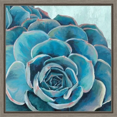 Amanti Art Grasping II (Succulent) by Eva Watts Canvas Wall Art Print Framed 16 x 16-in.