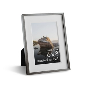 Haus and Hues Brushed Metal Frame with Real Glass, Gray/Bronze - 1 of 3