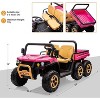 Coucheta 24V 2-Seater Ride On Dump Truck with Parent Remote Control, 4WD Electric Toy Car with Dump Bed, Bluetooth Music - 3 of 4