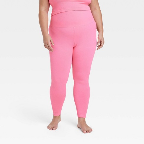 Women's Seamless High-Rise Rib Leggings - All In Motion™ Pink 4X