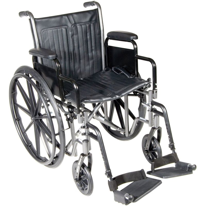 McKesson Steel Wheelchair with Swing-Away Footrest, 250-350 lbs. Weight Capacity, 1 of 3