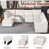 Acekool 6-Piece L-Shaped Sectional - Storage Ottoman, Chenille Fabric, Gray - 4 of 4