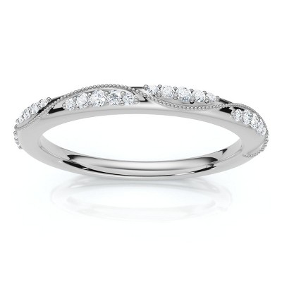 Pompeii3 Camellia Diamond Wedding Ring 14k Gold or Platinum Lab Created Stackable Band