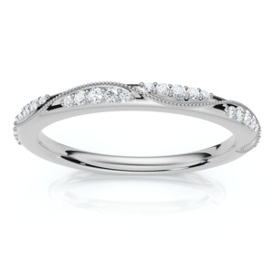 Pompeii3 Camellia Diamond Wedding Ring 14k Gold or Platinum Lab Created Stackable Band - 1 of 4
