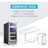 15 Inch Beverage Cooler Under Counter Built-in Mini Fridge with Clear Glass Door, Digital Memory Temperature Control,LED Light - 4 of 4