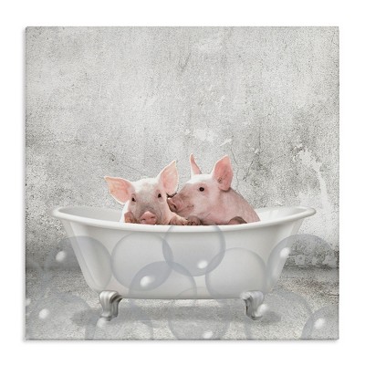 Stupell Industries Baby Piglets Bath Time, 36" x 36"