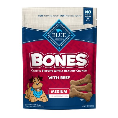 Blue Buffalo Beef Flavored Dog Biscuits Dog Treats - Medium - 16oz