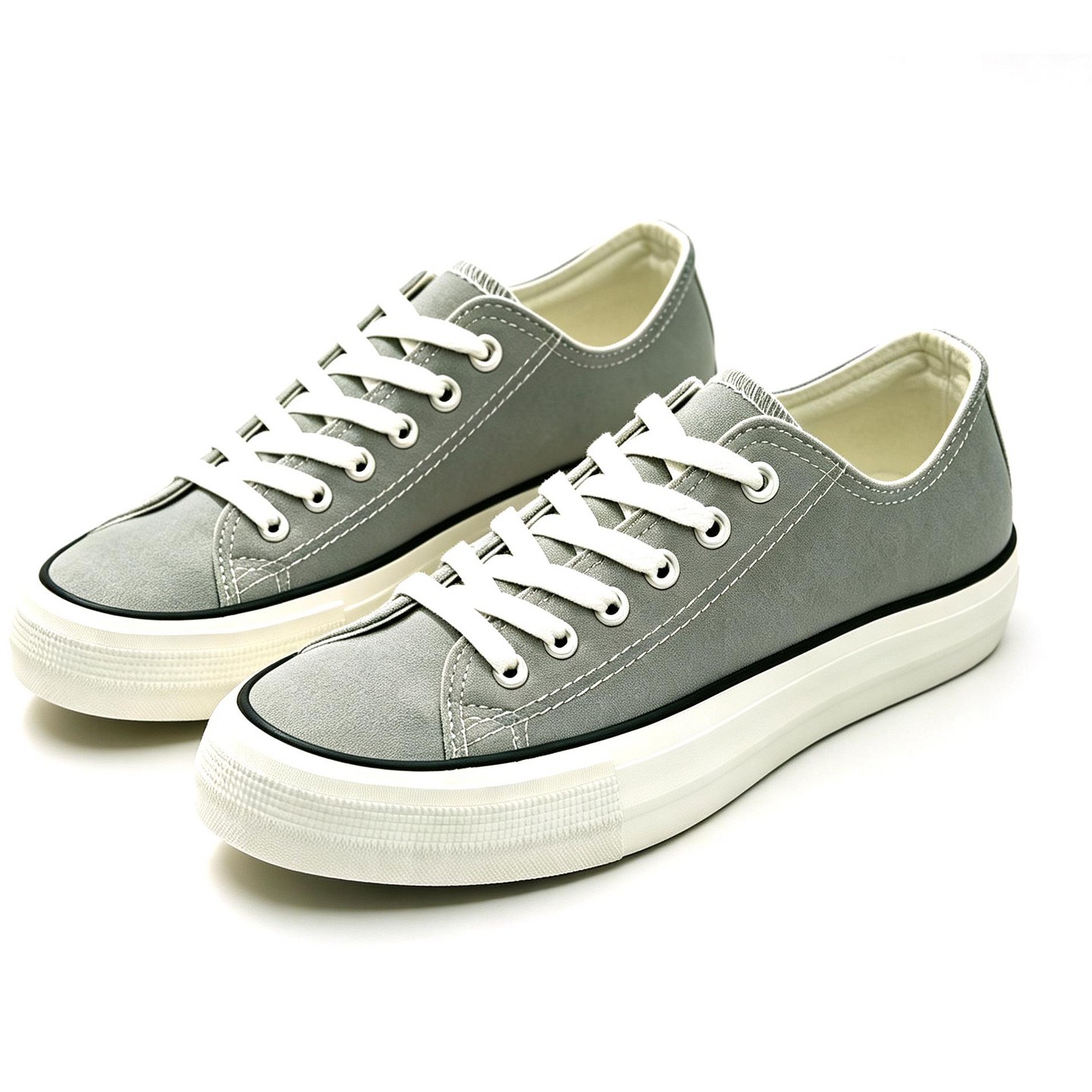 Мужские кроссовки Bangka Canvas Sneakers Classic Lace Up Fashion Casual Shoes, Gray, цвет: Серый — фото 2