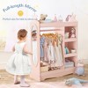 Kids Wardrobe with Storage & 3 Hooks,Kids Dress up Storage with Mirror,Kids Closet for Girls Boys, Open Hanging Armoire Wardrobe Closet for Bedroom - 3 of 4