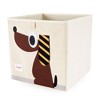 3 Sprouts Foldable Fabric Storage Cube Box Soft Toy Bin for Baby, Toddler or Kid Playroom or Bedroom, Blue Cat, Brown Dog, and Gray Mouse - image 3 of 4