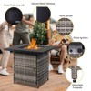 Karl Home | 24.8 in. H x 28 in. W Stainless Steel Propane Outdoor Fire Pit Table with Lid without Cover - 3 of 3