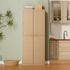72" Tall Kitchen Pantry Cabinet with Fluted Doors & 6 Door Shelves, Modern Storage Organizer for Dining Room Kitchen-3irtyhousy - 3 of 4