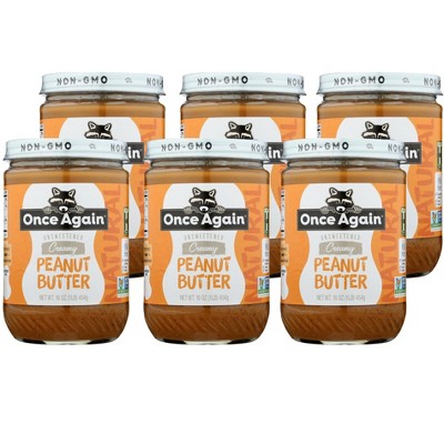 Once Again Natural Unsweetened Creamy Peanut Butter - Case Of 6/16 Oz ...