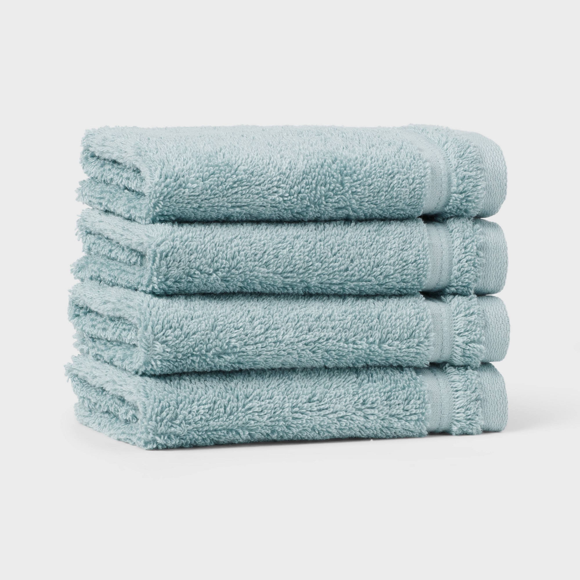 4pk Total Fresh Antimicrobial Washcloth Set Aqua - Threshold™