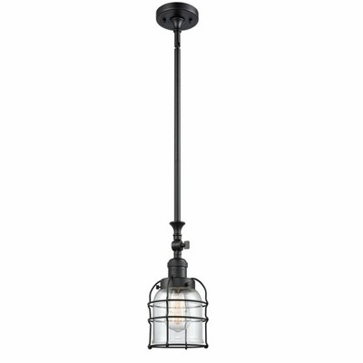 Bell Cage - 1 Light Stem Hung Tiltable Mini Pendant In Traditional Style-13 Inches Tall and 6 Inches Wide