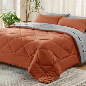 Bedsure Comforter Set – Bed in a Bag with Contrast Color Solid Design, Soft All-Season Bedding Set - 1 of 4