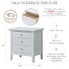 NicBex Nightstand with 3 Drawers Modern Side Table with Round Handles for Bedroom,Living Room - 3 of 4