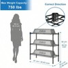3 - Shelf Storage Wire Shelves Heavy Duty 3 Tiers Standing Shelving Units Adjustable Metal Organizer Wire Rack Black - 3 of 4