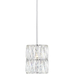 Possini Euro Design Chrome Mini Pendant 7 3/4" Wide Modern Clear Crystal Shade for Dining Room Living House Home Foyer Kitchen Island High Ceilings - 1 of 4