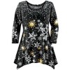 Collections Etc Glistening Snowflakes Sequin Detail 3/4 Length Sleeve Sharkbite Tunic - 3 of 4