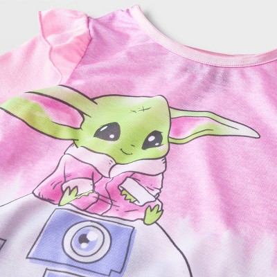 Toddler Girls' 2pc Star Wars Baby Yoda Pajama Set Purple 4t Target
