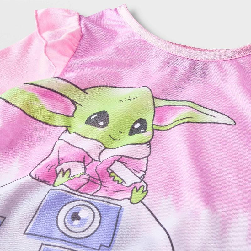 Toddler Girls&#39; 2pc Star Wars Baby Yoda Pajama Set - Purple, 3 of 4