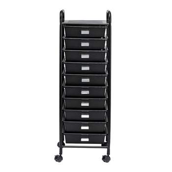  EasyPAG Mesh File Storage Drawer Carts with 4 Swivel Casters  Rolling Wheels Assemble Letter Size Filing Cube Organizer and 2 Drawers,  Black : Office Products