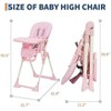 Baby High Chair, Foldable Feeding Chairs for Babies and Toddlers, Adjustable Height/Backrest/Footrest, Removable Tray, Fast Folding - 2 of 4