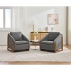 Modern Chenille Fabric Upholstered Accent Arm Chair,Comfy Leisure Wood Side Frame Armchair,Living Room Bedroom Reading Chair-Coolbibila - 2 of 4