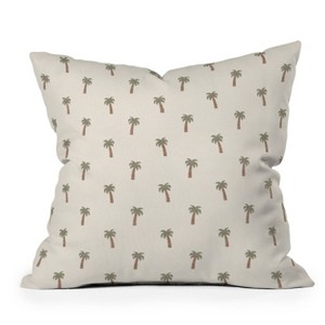 18"x18" Deny Designs Little Arrow Design Co Palm Tree Outdoor Throw Pillow Cream - 1 of 4