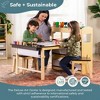 Guidecraft Deluxe Art Center - Natural: Kids Wooden Craft Desk with Shelves, Bins &  Paper Roll | Playroom Toddler Table & Chair Set - 3 of 4