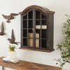 28"x22" Traditional Wood Wall Shelf with Arched Shutter Doors - Olivia & May - 2 of 4