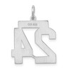 Black Bow Jewelry Sterling Silver, Jersey Collection, Medium Number 24 Pendant - 3 of 4
