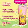 Dragon Glassware x SpongeBob SquarePants 24 oz Pink Vacuum Insulated Tumbler with Lid and Straws - 3 of 4