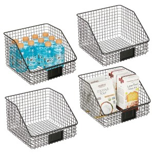 Metal Open-Front Pantry Basket with Label Plate - 1 of 4